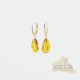 Amber earrings silver-gold metal beads